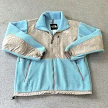 The North Face  Denali Womens Jacket Size M Baby Blue Polartec Fleece Logo