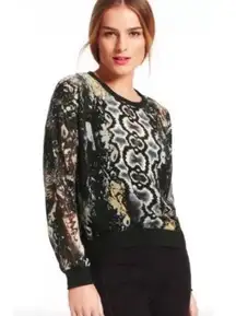 CAbi Python Print Chiffon Sweatshirt