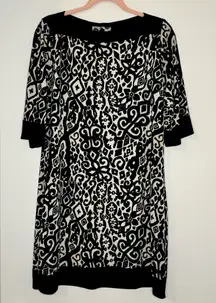 Lily Abstract Print Quarter Sleeve Shift Dress Size Large