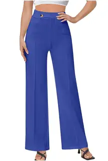 NWT ~ Royal Blue Stretchy Straight Leg Butt Lifting Dress Pants ~ Women's MED
