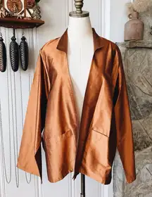 Vintage Silk Copper Light Blazer Jacket