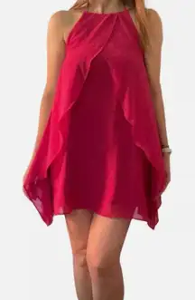 BCBGeneration Pink Mini‎ Dress size XXS Berry Layered Flowy Fairy Goth Event