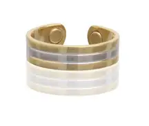 Magnetic Two Tone Ring - Adjustable Men's Women's Energy Therapy Fashion Ring