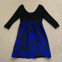 Alice & Trixie Silk Boatneck Mini Fit & Flare Dress Size Medium Floral Print