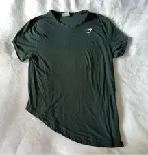 Dark Green Gymshark asymmetrical short sleeve