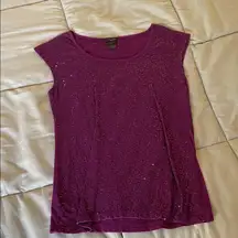 Ann Taylor Purple Sparkly Tank Top