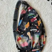 Kavu Rope Sling Bag Backpack Stars Moon Galaxy Space Pop Frozen Popsicles RARE