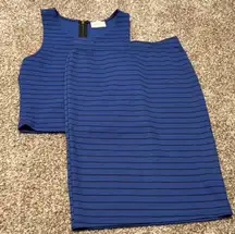 NWT striped Pencil Skirt And Crop Top Set 