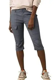 Womens 8 New NWT Gray Hike Shorts Pocket Long UPF 40 Trail Elle Prana Knicker