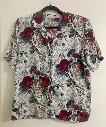 Vintage 90’s‎ button up blouse floral print