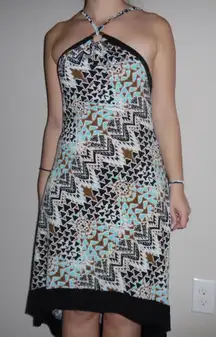 Geometric Halter Dress