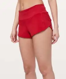 Lululemon shorts Red Speed Up 2.5 NEW size 12 lined running