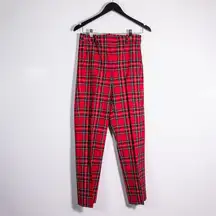 NEW J. Crew Kallie Straight Leg Ankle Crop Holiday Tartan Plaid Print Cotton 0