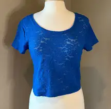 Express Royal Blue Lace Crop Top