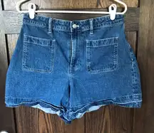 Madewell curvy high rise sailor jean shorts with patch pockets - 29