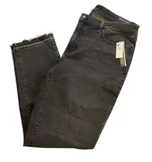 Talbots NWT size 12 Slim ankle jeans black raw hem