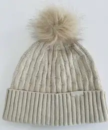 Lululemon Cable Knit Pom Beanie in Cream One Size Cozy Cabin Core