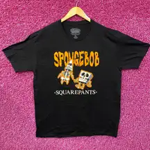 Nickelodeon Spongebob Squarepants Spongebob & Patrick Skeleton halloween T-Shirt XL