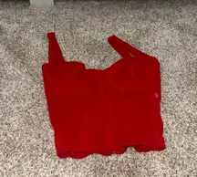 Red mesh corset top Never Worn