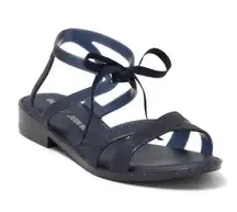 Melissa x Jason Wu Womens 9 Ophelia Low Sandal in Dark Blue Glitter NEW