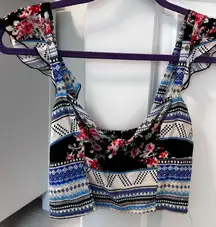 Bralette flowy sleeves tank crop top