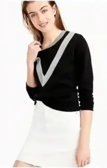 J. Crew | Varsity Colorblock Faux V-Neck Long Sleeve Sweatshirt Size S Small