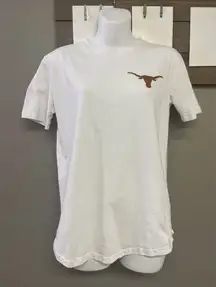 Pressbox Women White Cotton Texas Longhorns High Low Short Sleeve T-shirt- Small