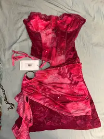 Outcast clothing pink corset dress 