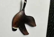 Handmade Handcrafted Leather Like Material Brooch Pin Flying Canadian Goose Bird