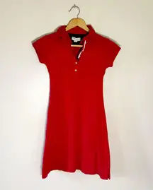 Red Vintage Tommy Jeans Y2K Polo Shirtdress Size S VGUC