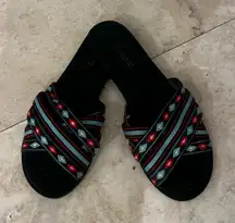 Cocomo Black and Red Patterned Sandals