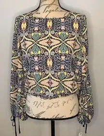 NWT AQUA Bloomingdale’s exclusive split tie sleeve top blouse S