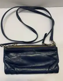 Vintage HOBO Navy Leather Wristlet Crossbody Purse.         2714