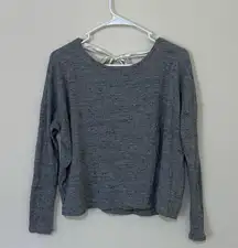 Aerie Gray Open Back Ribbon Tie Long Sleeve Top Size XS