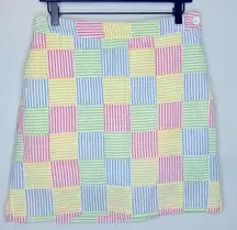 Seersucker Plaid Patchwork Golf Skort Size 6