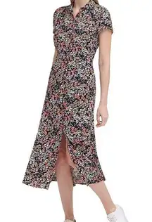 Calvin Klein Jeans Floral Shirt MIDI Dress Size Small NWT