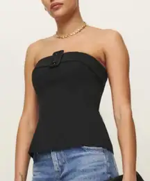 Reformation Aradia Black Strapless Top Size 4