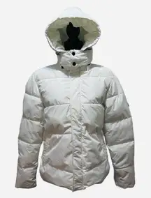 Zyia Active White Aspen‎ Puffer Jacket Women’s Medium with Removable Hood