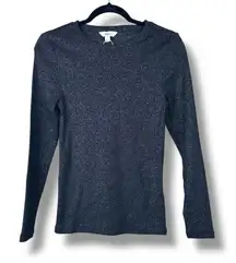 Marks & Spencer NWOT M&S Black Sparkly Crew Neck Knit Long Sleeve Top Size 8