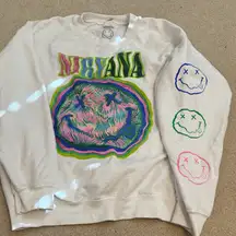 NIRVANA White Sweatshirt with Vibrant Graphic