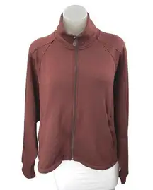 Abercrombie & Fitch YPB Women's Brown Long Sleeve Zip Up Bomber Coat Jacket L