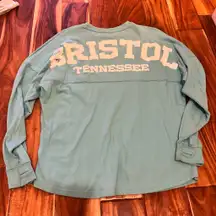 Women’s Bristol Tennessee light blue spirit jersey shirt. Size small
