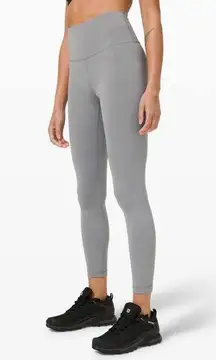 Lululemon Wunder Train High-Rise Crop Tight 23” Rhino Grey Leggings sz 18 EUC