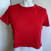Brandy Melville crop top red small short sleeve