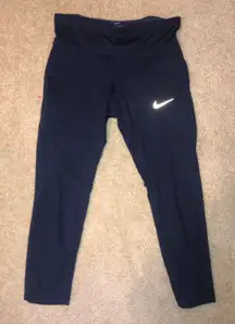 Nike Mesh Detail Navy Leggings