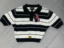 FB County OG striped Black and White Crop Top