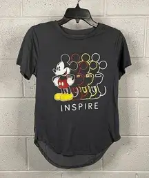 Disney Juniors Size M Mickey Mouse Inspire Graphic Tee Shirt TShirt Casual Gray