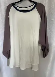 🔥 WE THE FREE by Free People Colorblock Baseball Tunic Top – Effortless Boho  🔥