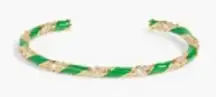 ZIMMERMANN Gold tone, enamel and crystal bangle green