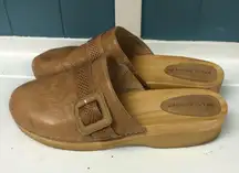 KELSI‎ DAGGER Brooklyn Curve tan wooden Clogs Women’s size 11